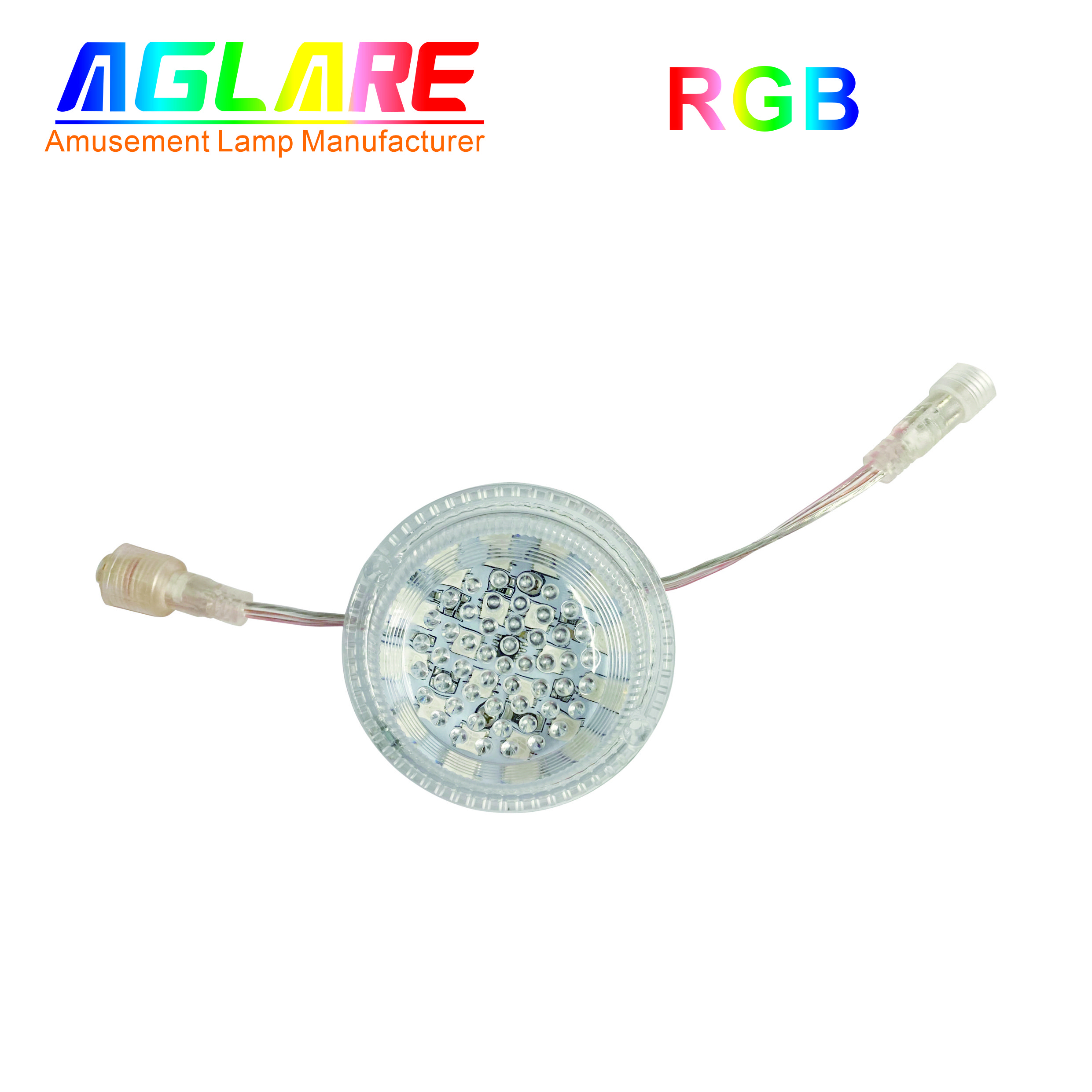 LED点光源灯全彩灯 70mm  18灯5050贴片点光源 外控光源游乐设备灯防水线led照明